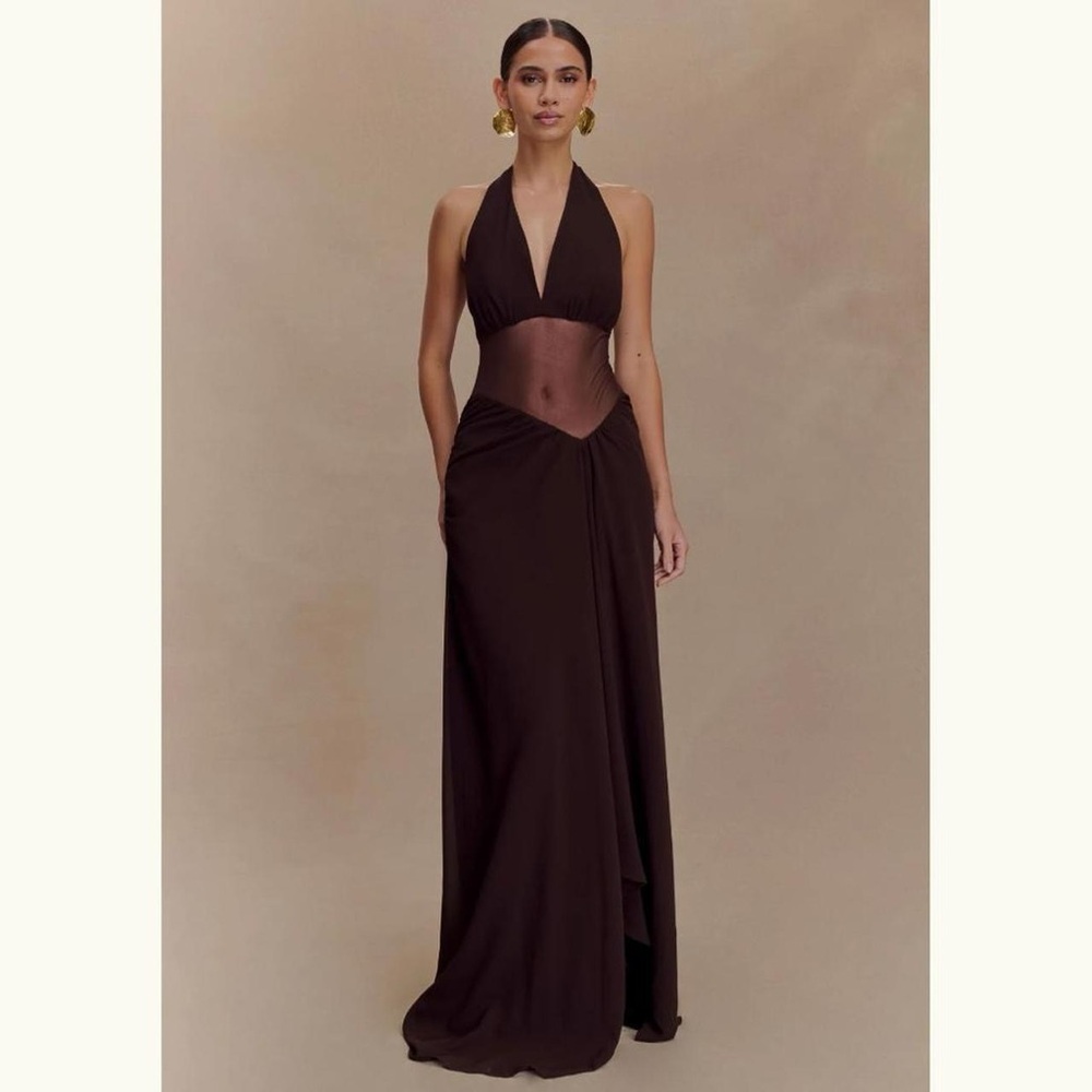 Meshki Brown Maxi Dress Size Small
